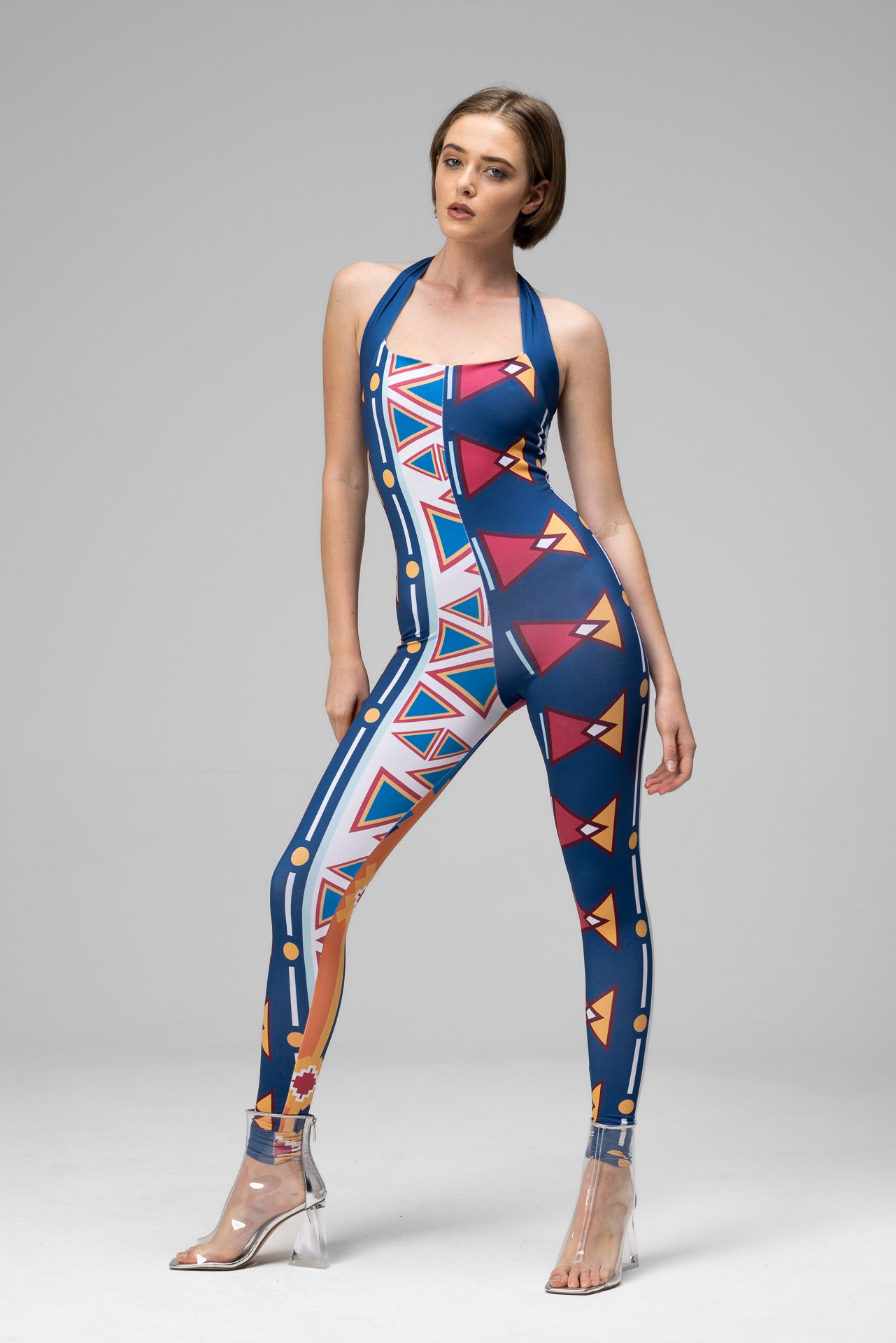 Catsuit: Halter Neck colourful